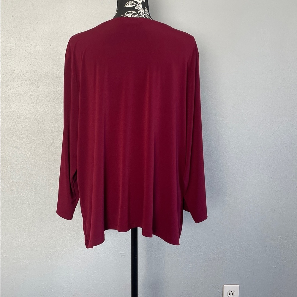 Liz Claiborne Deep Red Blouse - Picture 3 of 12